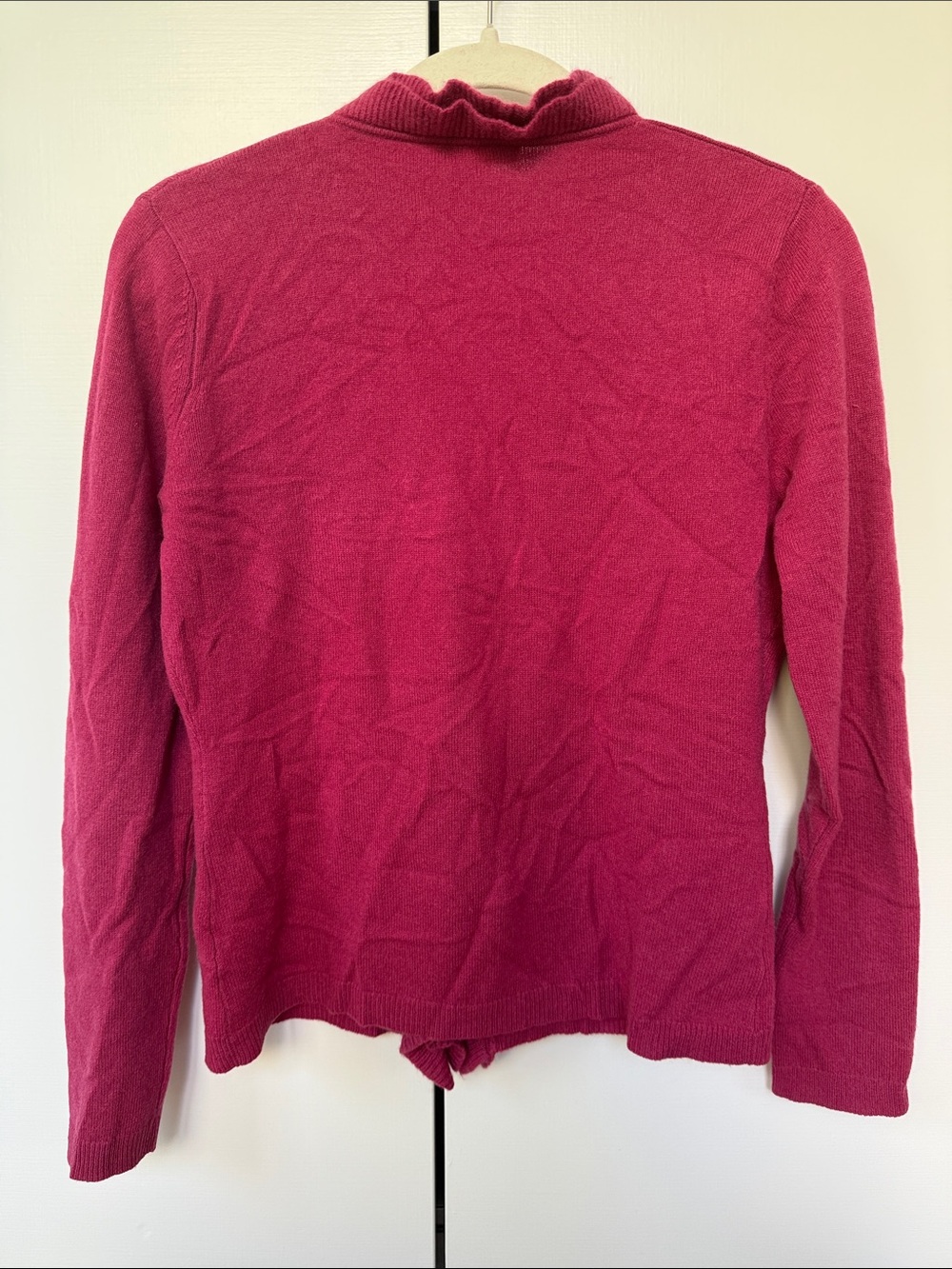 Garnet Hill Raspberry Ruffle-Front Cardigan - Picture 4 of 4